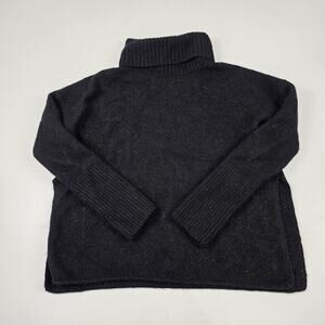 AllSaints Sweater‎ Womens Small Black Turtleneck Metallic Wool Yak Blend WD407V